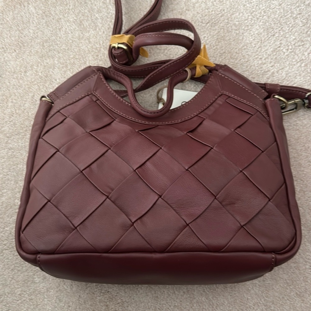 HOBO Brown Woven Leather Shoulder Bag